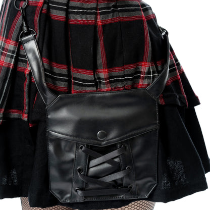 Poizen Industries Skirt Phantom Highlander Black Tartan UK 10-18 - QHA UK