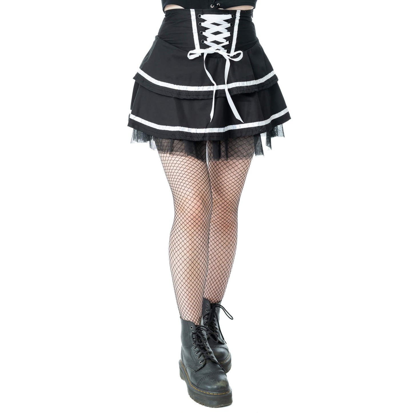Poizen Industries Skirt Phantom Waltz Black and White UK 10-18 - QHA UK