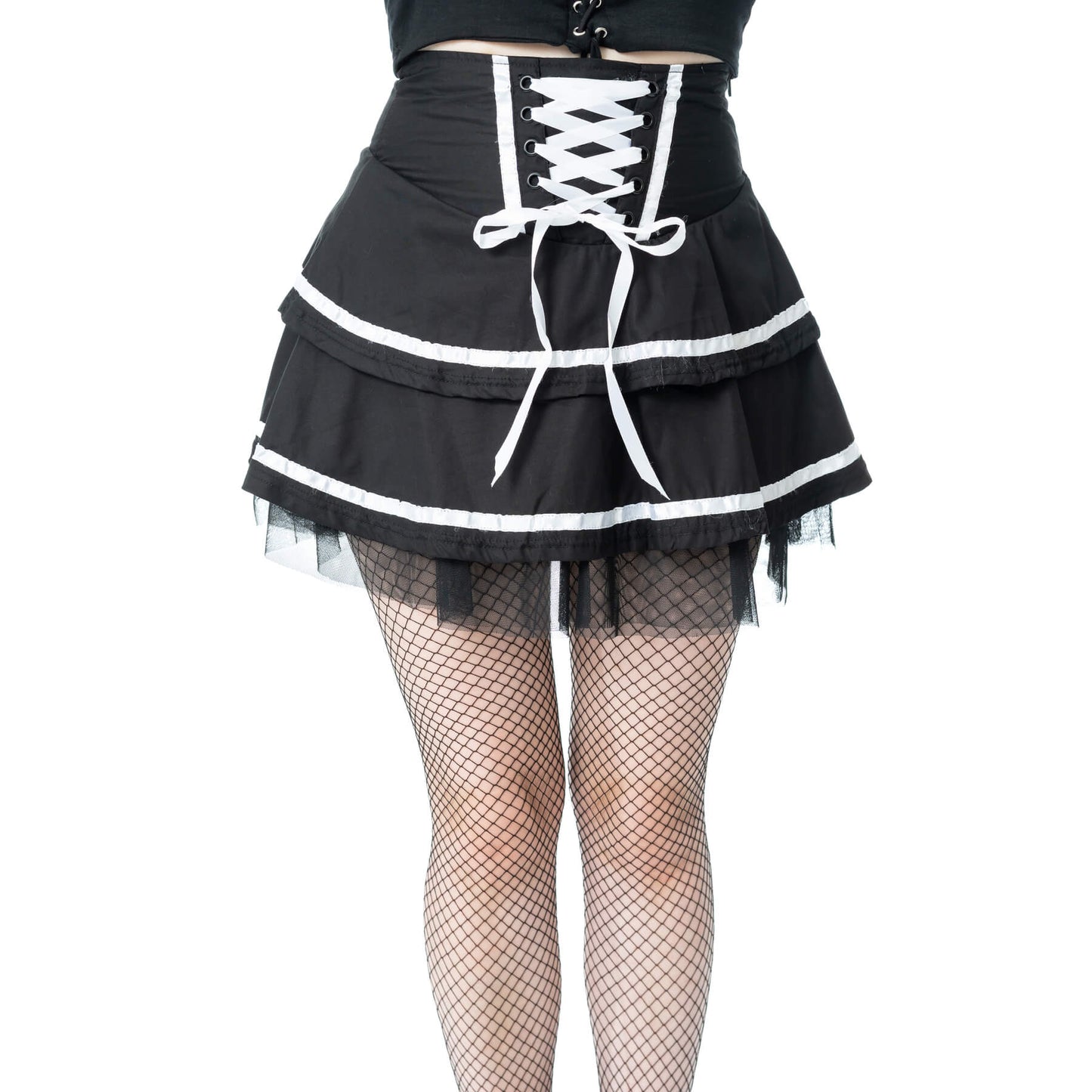Poizen Industries Skirt Phantom Waltz Black and White UK 10-18 - QHA UK