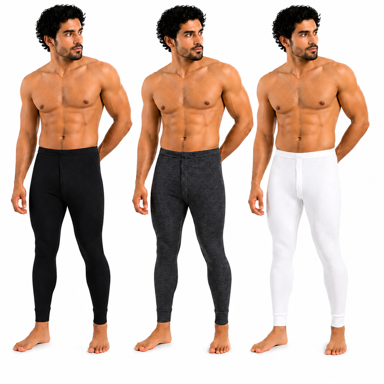Mens Thermal Long Johns Warm Brushed Base Layer Winter Leggings 0.45 T - QHA UK