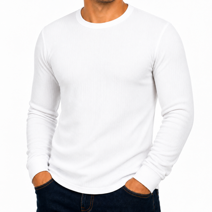 Mens Thermal Long Sleeve T-Shirt Base Layer Heat Retention | M–2XL | UK - Sleeve Detail - QHA UK