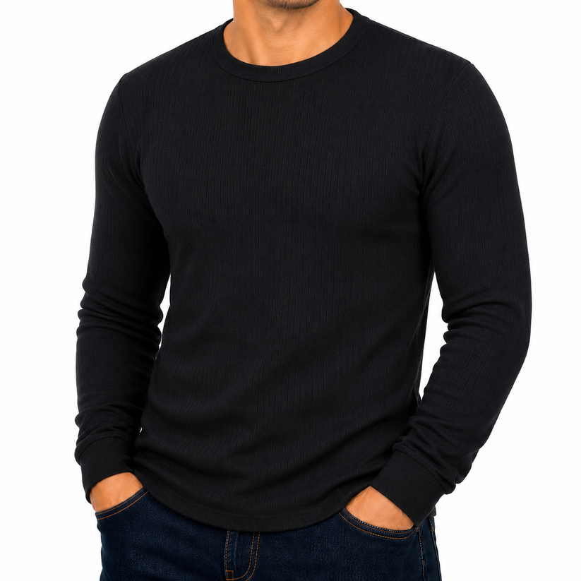 Mens Thermal Long Sleeve T-Shirt Base Layer Heat Retention | M–2XL | UK - Sleeve Detail - QHA UK