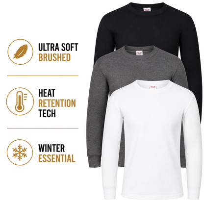 Mens Thermal Long Sleeve T-Shirt Base Layer Heat Retention | M–2XL | UK - Sleeve Detail - QHA UK