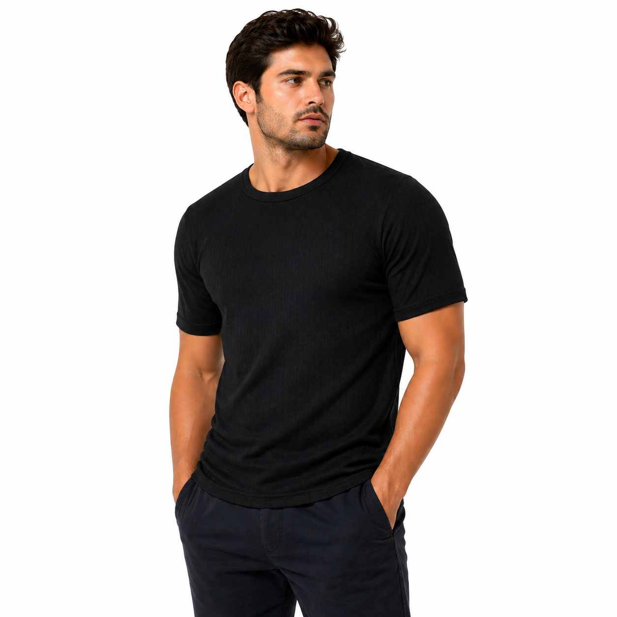 Mens Thermal Short Sleeve T Shirt Warm Base Layer Heat Retention Top | - Sleeve Detail - QHA UK