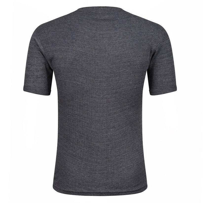 Mens Thermal Short Sleeve T Shirt Warm Base Layer Heat Retention Top | - Sleeve Detail - QHA UK