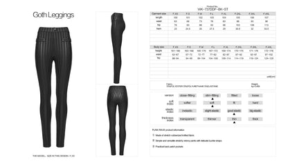 Punk Rave Women's Gothic Leggings Althea UK 10-22 - QHA UK