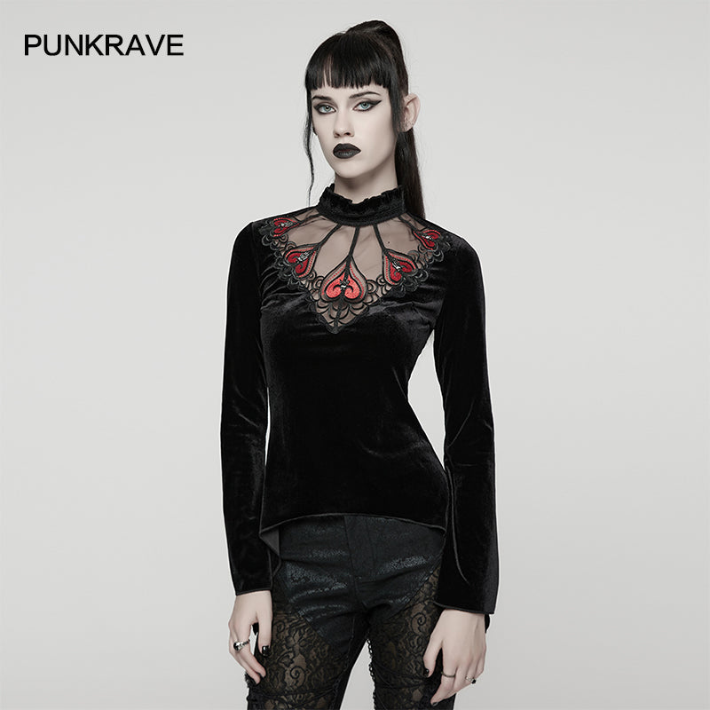 Punk Rave Women's T-Shirt Belladonna Demon's Hand Velvet Red UK 8-16 - QHA UK