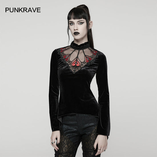 Punk Rave Women's T-Shirt Belladonna Demon's Hand Velvet Red UK 8-16 - QHA UK