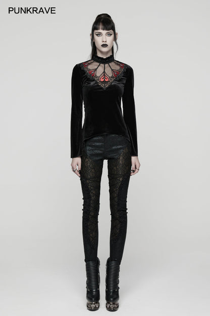 Punk Rave Women's T-Shirt Belladonna Demon's Hand Velvet Red UK 8-16 - QHA UK