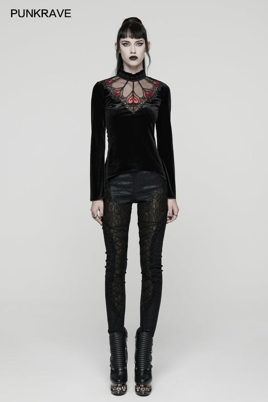 Punk Rave Women's T-Shirt Belladonna Demon's Hand Velvet Red UK 8-16 - QHA UK