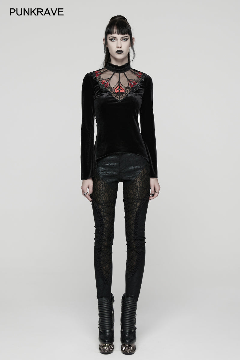 Punk Rave Women's T-Shirt Belladonna Demon's Hand Velvet Red UK 8-16 - QHA UK