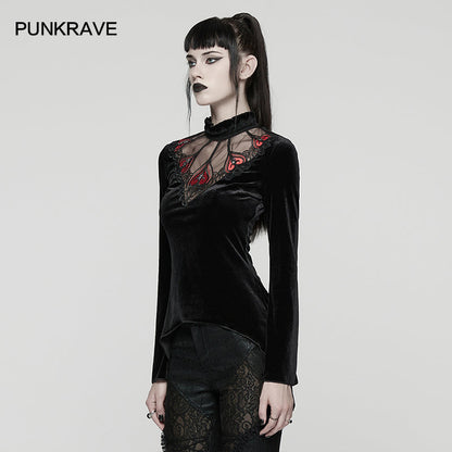 Punk Rave Women's T-Shirt Belladonna Demon's Hand Velvet Red UK 8-16 - QHA UK