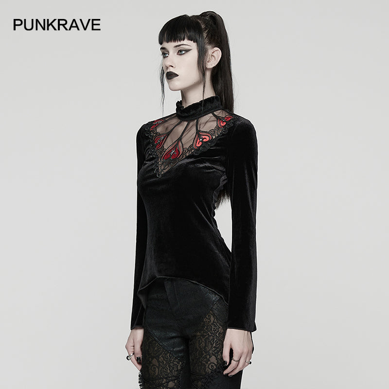 Punk Rave Women's T-Shirt Belladonna Demon's Hand Velvet Red UK 8-16 - QHA UK