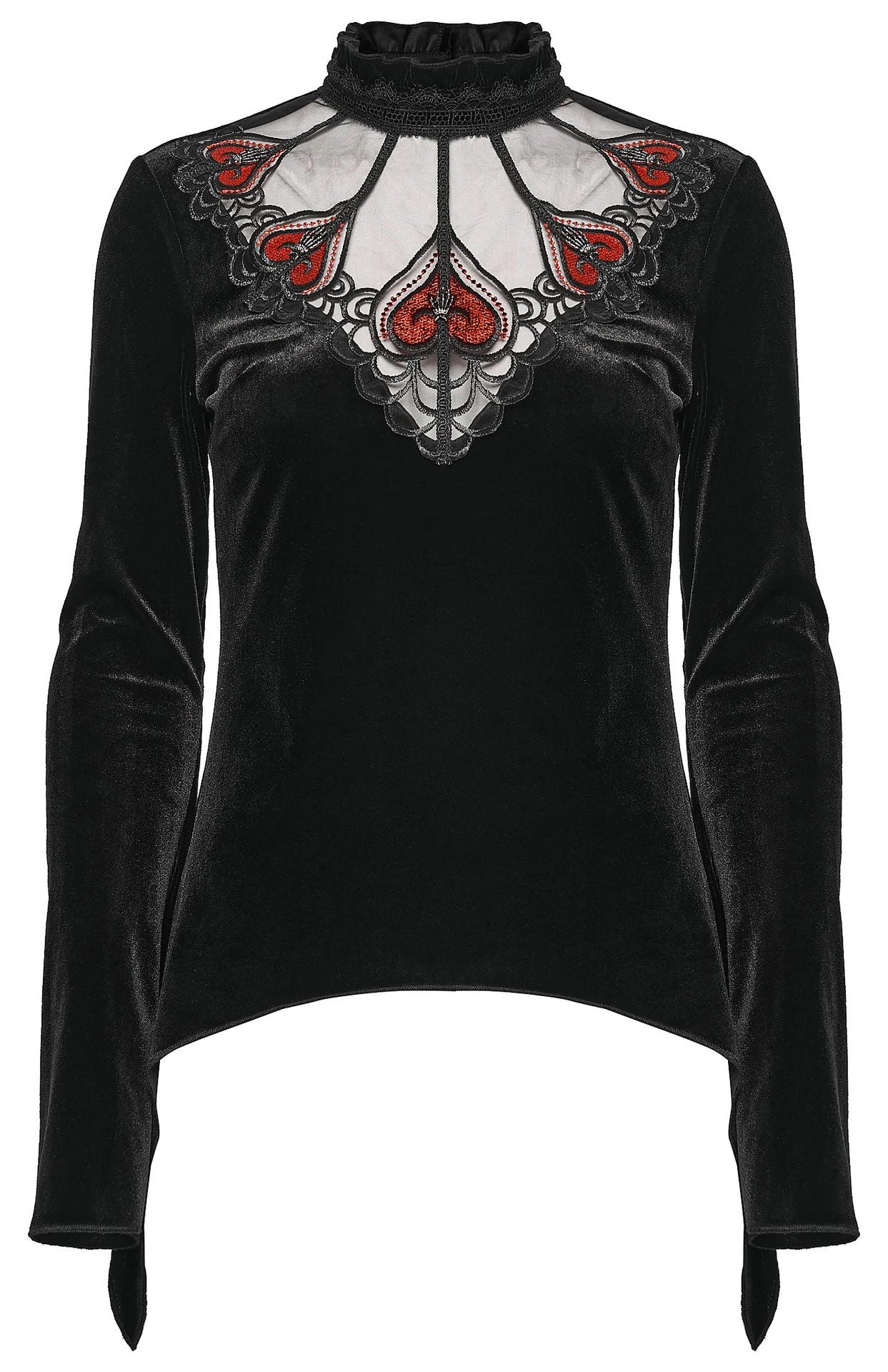 Punk Rave Women's T-Shirt Belladonna Demon's Hand Velvet Red UK 8-16 - QHA UK