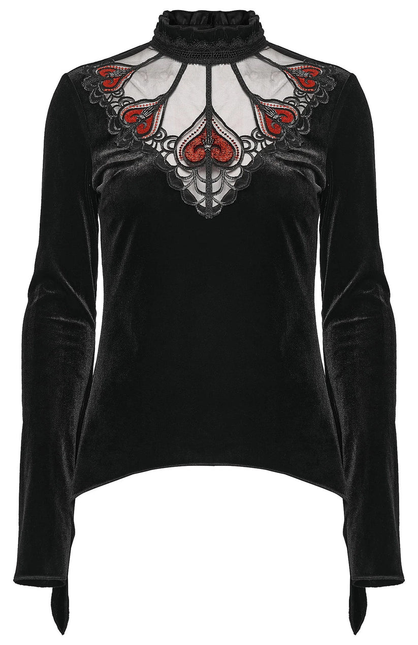 Punk Rave Women's T-Shirt Belladonna Demon's Hand Velvet Red UK 8-16 - QHA UK