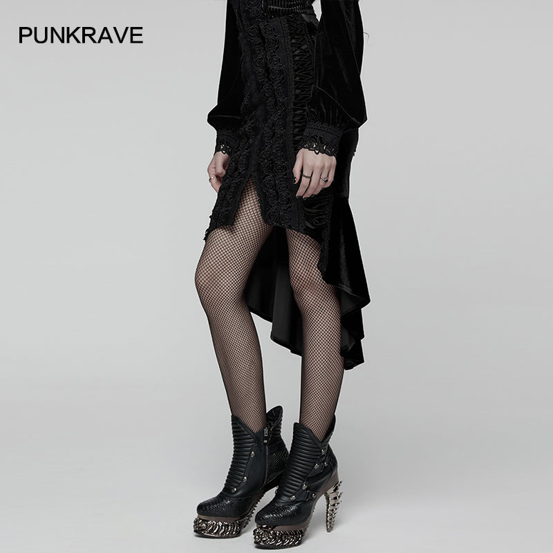 Punk Rave Gothic Skirt Belladonna Rose Fishtail UK 10-22 - QHA UK