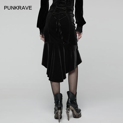 Punk Rave Gothic Skirt Belladonna Rose Fishtail UK 10-22 - QHA UK