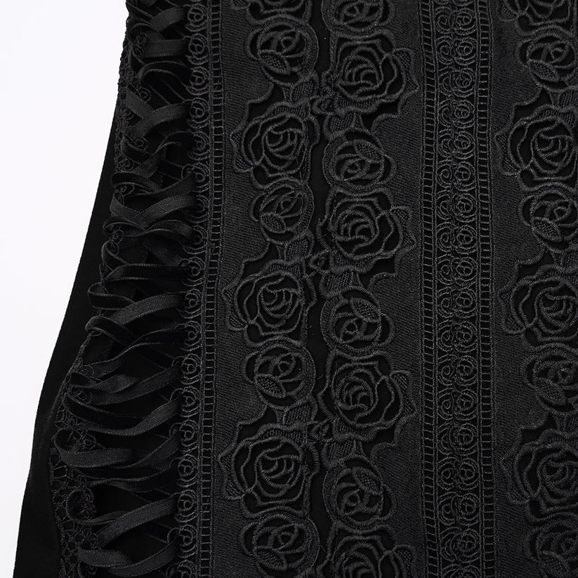 Punk Rave Gothic Skirt Belladonna Rose Fishtail UK 10-22 - QHA UK