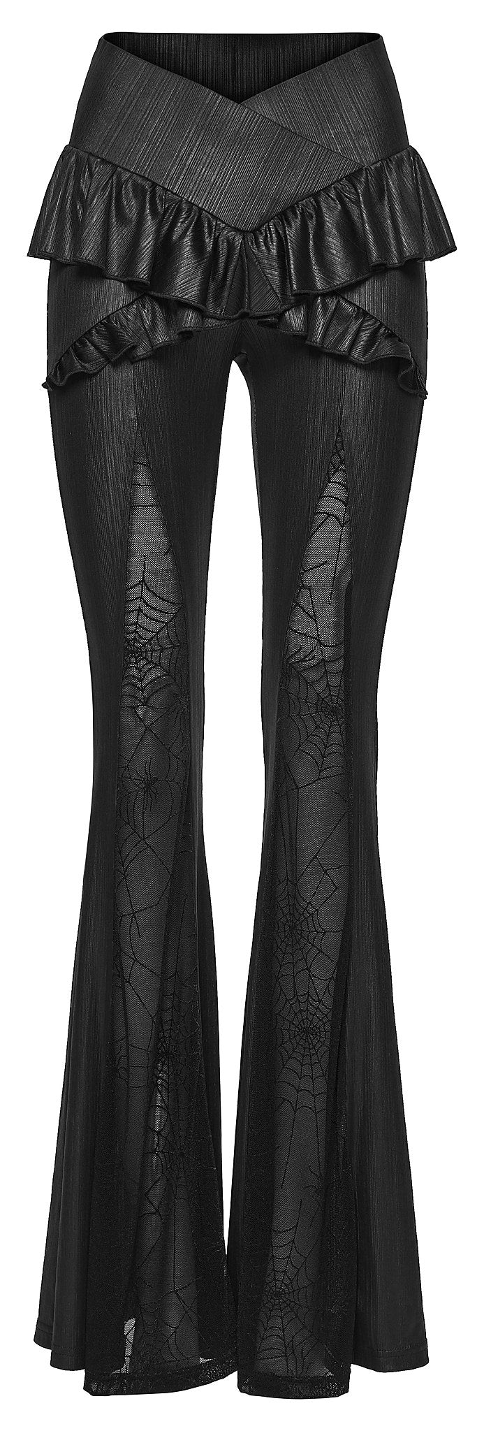 Punk Rave Women's Gothic Flared Trousers Bellatrix Leggings Flares - QHA UK