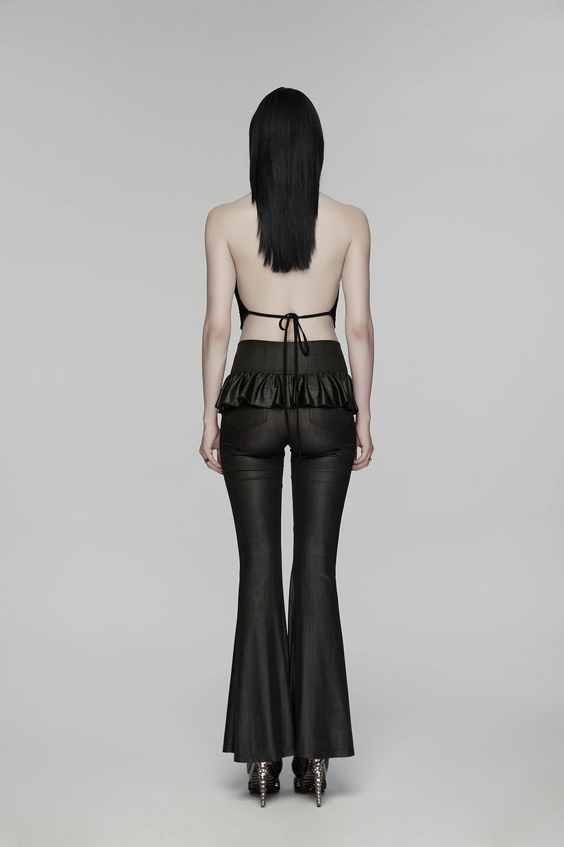 Punk Rave Women's Gothic Flared Trousers Bellatrix Leggings Flares - QHA UK