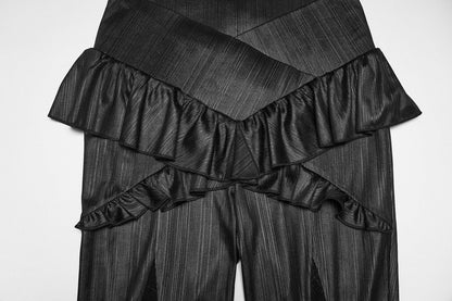 Punk Rave Women's Gothic Flared Trousers Bellatrix Leggings Flares - QHA UK