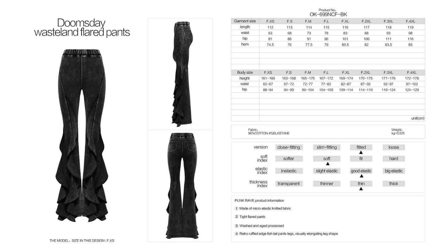Punk Rave Women's Flared Trousers Breen Doomsday Wasteland Bell - QHA UK