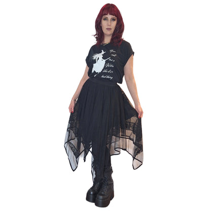 Punk Rave Skirt Caitlyn Mesh and Lace Layers Handkerchief UK 8-16 - QHA UK
