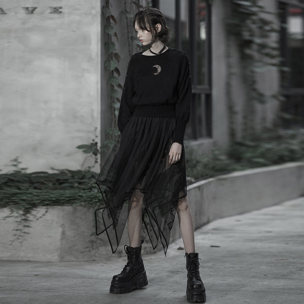Punk Rave Skirt Caitlyn Mesh and Lace Layers Handkerchief UK 8-16 - QHA UK