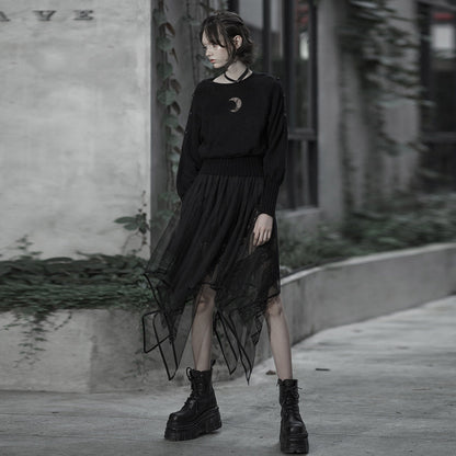 Punk Rave Skirt Caitlyn Mesh and Lace Layers Handkerchief UK 8-16 - QHA UK