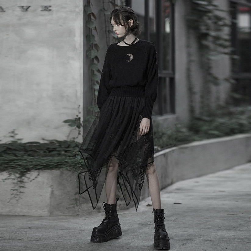 Punk Rave Skirt Caitlyn Mesh and Lace Layers Handkerchief UK 8-16 - QHA UK