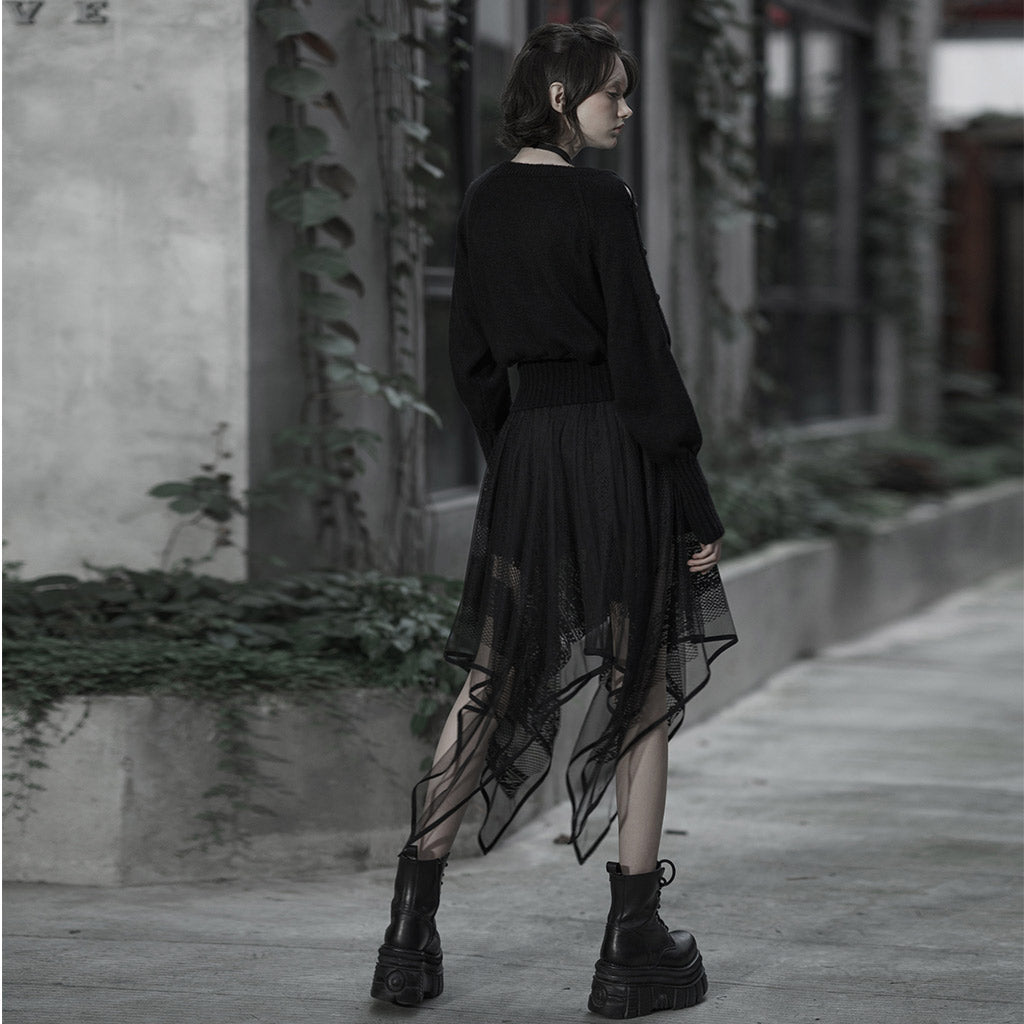 Punk Rave Skirt Caitlyn Mesh and Lace Layers Handkerchief UK 8-16 - QHA UK