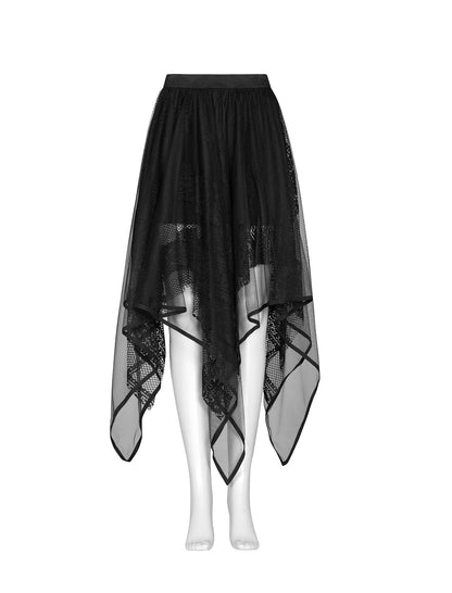 Punk Rave Skirt Caitlyn Mesh and Lace Layers Handkerchief UK 8-16 - QHA UK