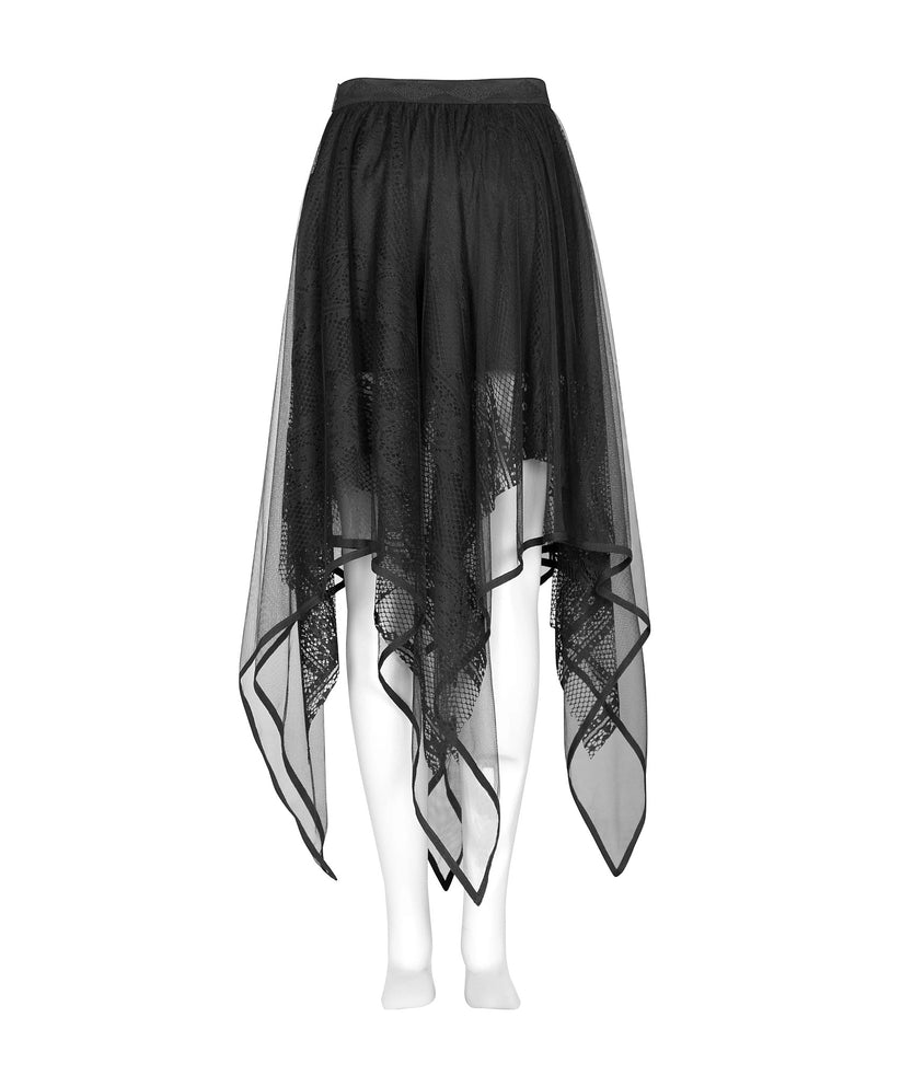 Punk Rave Skirt Caitlyn Mesh and Lace Layers Handkerchief UK 8-16 - QHA UK