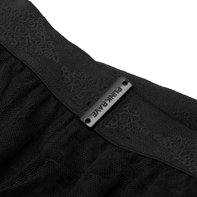 Punk Rave Skirt Caitlyn Mesh and Lace Layers Handkerchief UK 8-16 - QHA UK