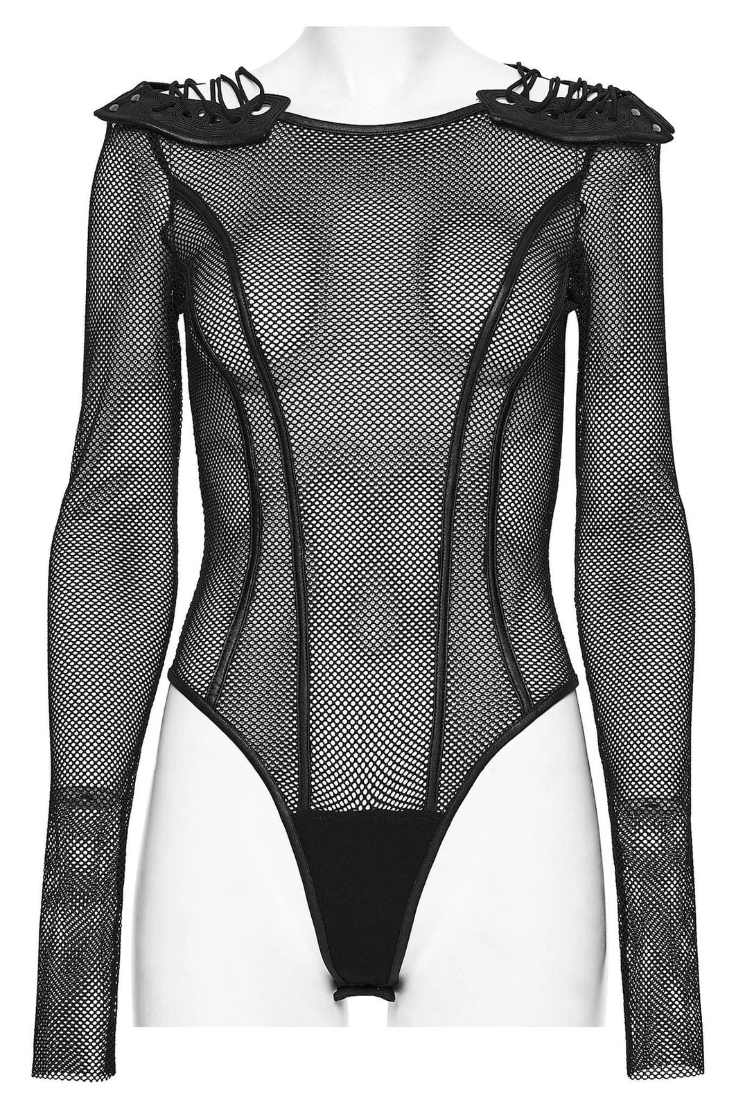 Punk Rave Women's Cyberpunk Bodysuit Armor Mesh UK 8-16 - QHA UK
