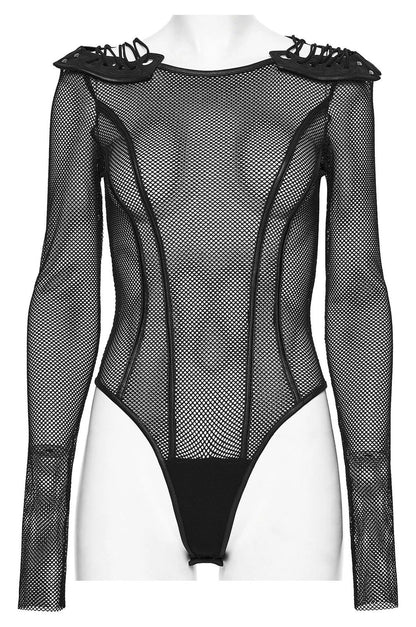 Punk Rave Women's Cyberpunk Bodysuit Armor Mesh UK 8-16 - QHA UK