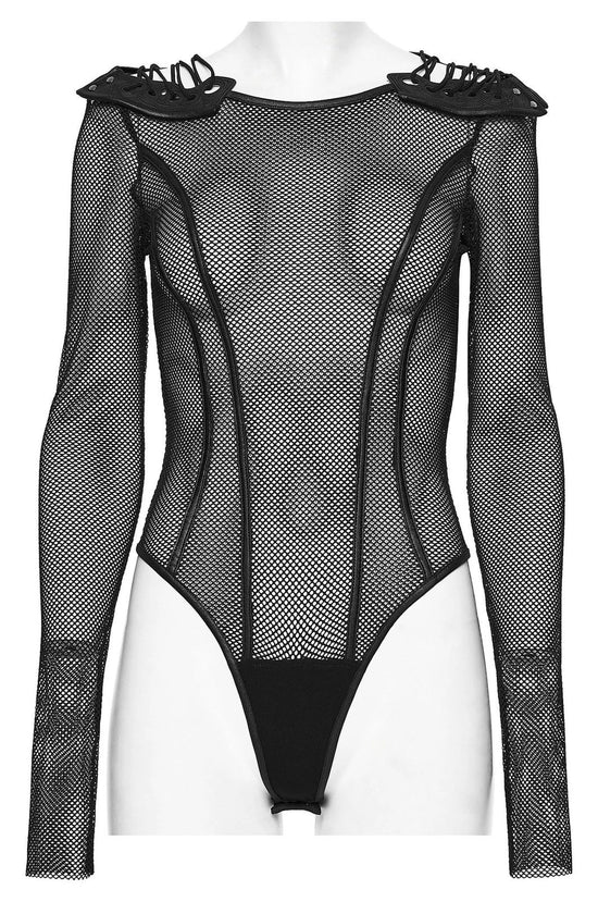 Punk Rave Women's Cyberpunk Bodysuit Armor Mesh UK 8-16 - QHA UK