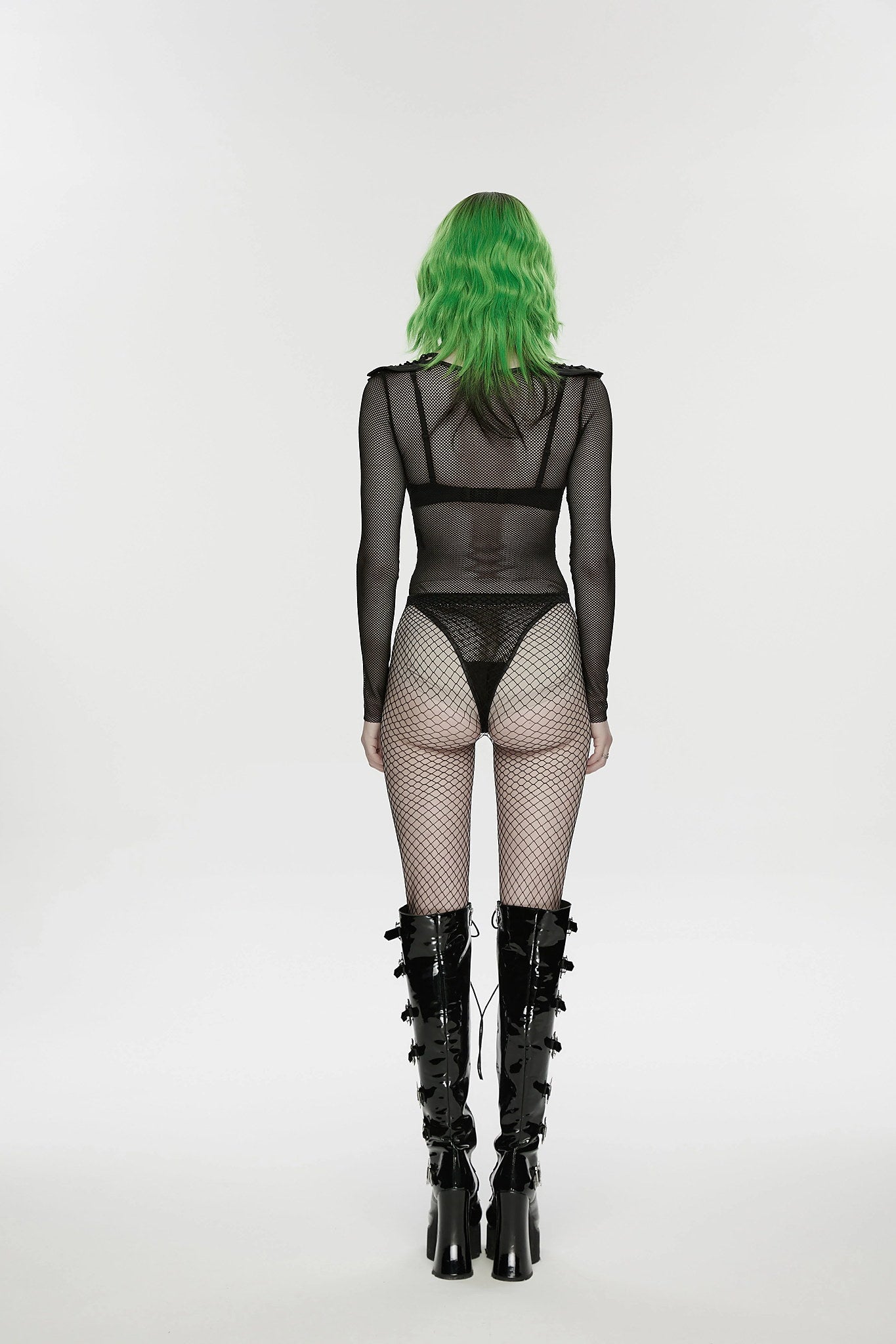 Punk Rave Women's Cyberpunk Bodysuit Armor Mesh UK 8-16 - QHA UK