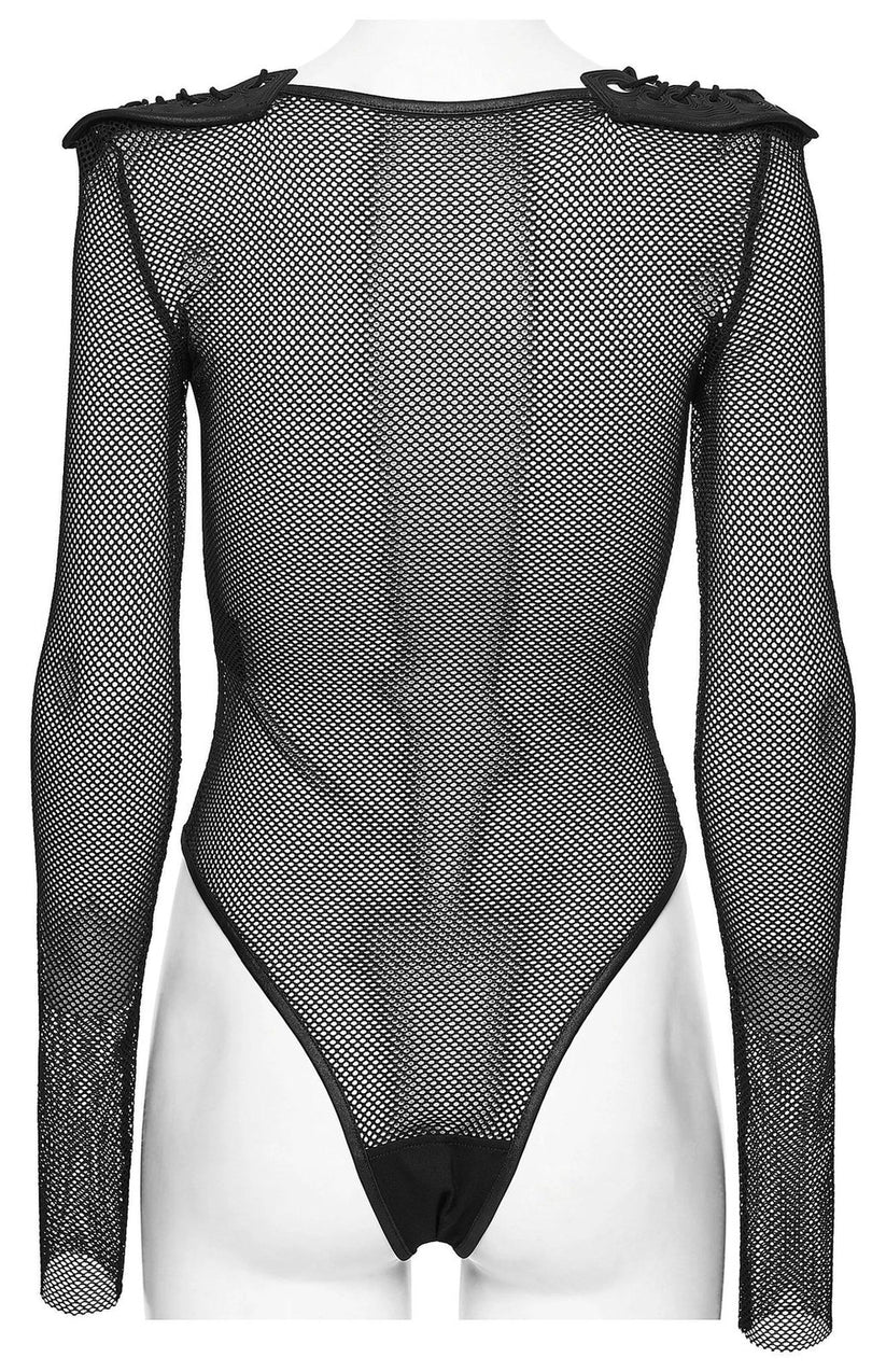 Punk Rave Women's Cyberpunk Bodysuit Armor Mesh UK 8-16 - QHA UK