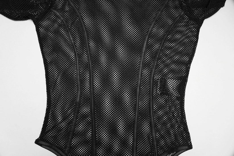Punk Rave Women's Cyberpunk Bodysuit Armor Mesh UK 8-16 - QHA UK