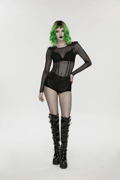 Punk Rave Women's Cyberpunk Bodysuit Armor Mesh UK 8-16 - QHA UK