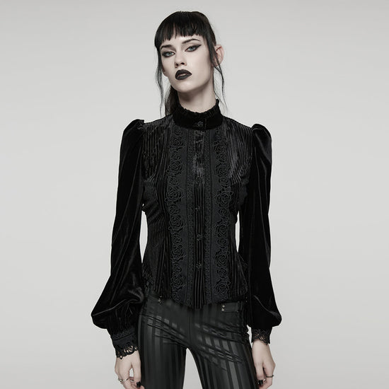 Punk Rave Women's Gothic Blouse Daily Shirt UK 8-22 - QHA UK