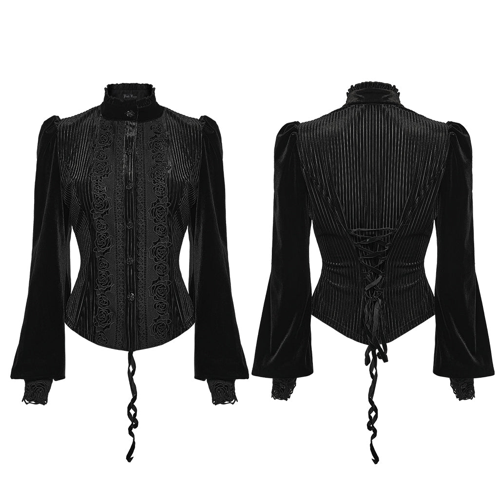 Punk Rave Women's Gothic Blouse Daily Shirt UK 8-22 - QHA UK