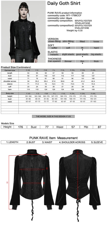 Punk Rave Women's Gothic Blouse Daily Shirt UK 8-22 - QHA UK