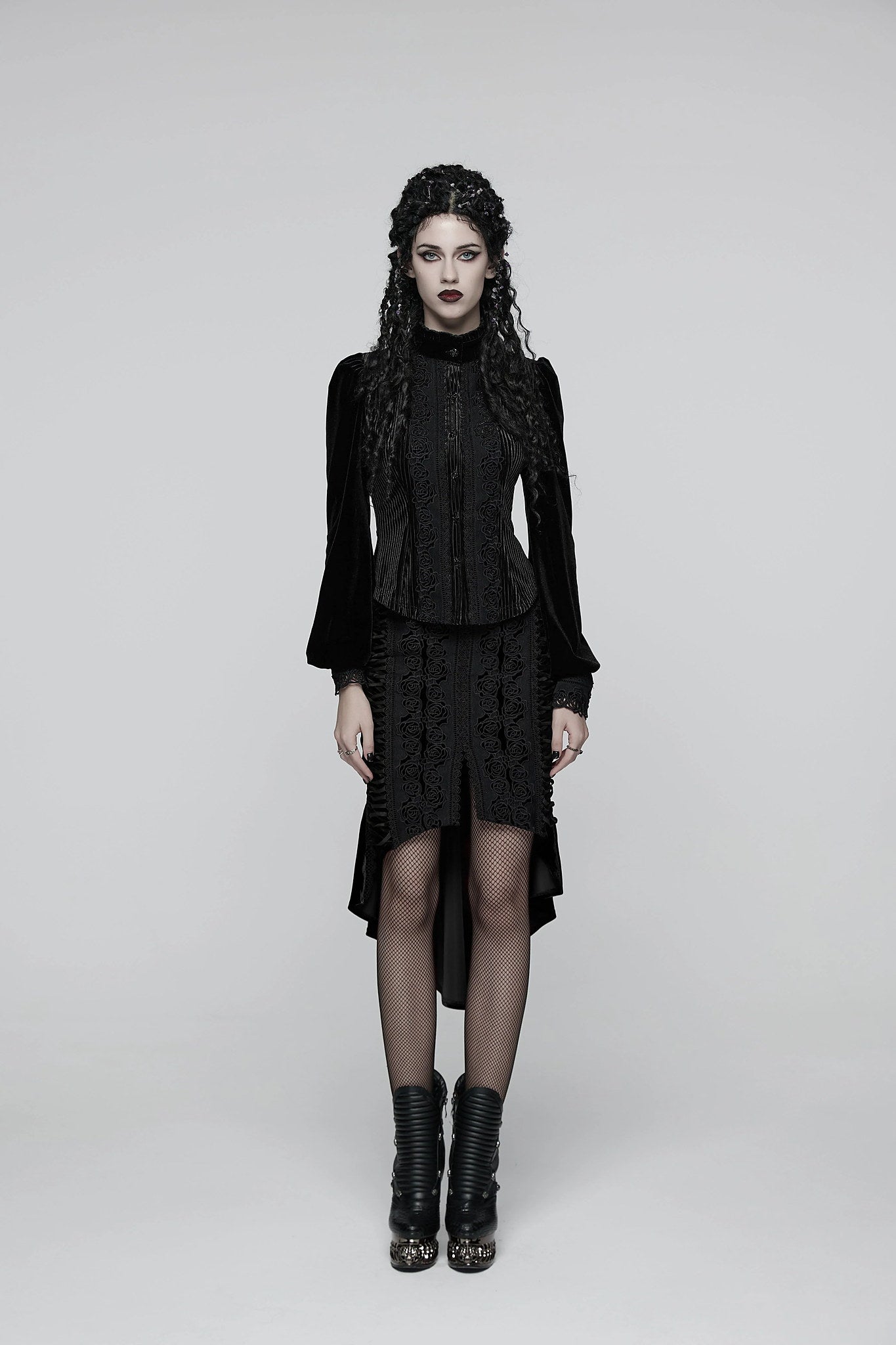 Punk Rave Women's Gothic Blouse Daily Shirt UK 8-22 - QHA UK