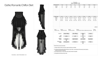 Punk Rave Skirt Dila Romantic Chiffon UK 8-22 - QHA UK