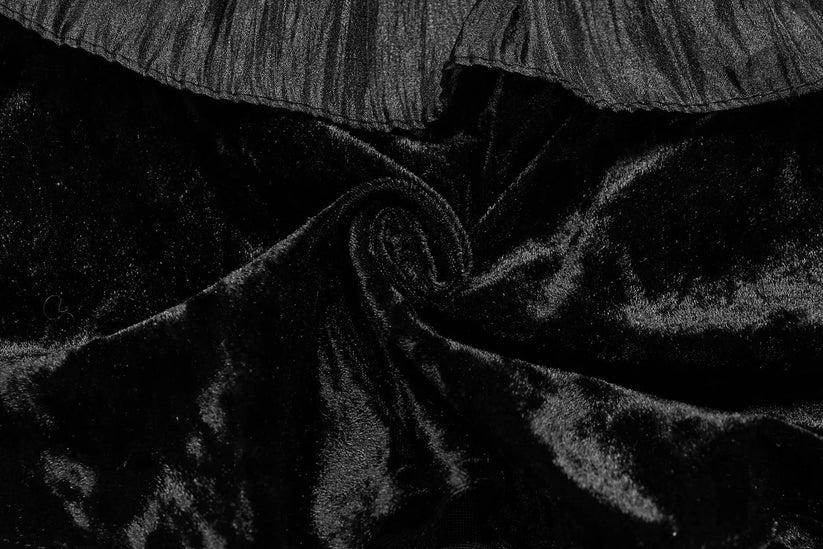 Punk Rave Gothic Shawl Elysia Velvet Ruffle Black UK 8-16 - QHA UK