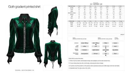 Punk Rave Shirt Fawn Gradient Printed Green UK 8-22 - QHA UK