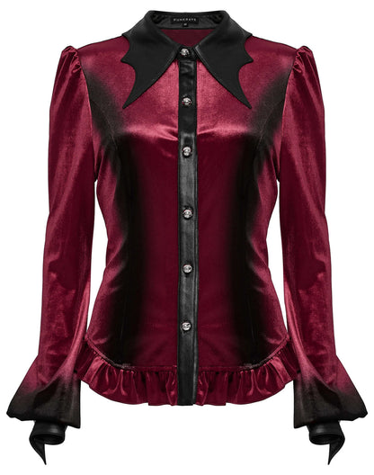 Punk Rave Shirt Fawn Gradient Printed Red UK 8-22 - QHA UK