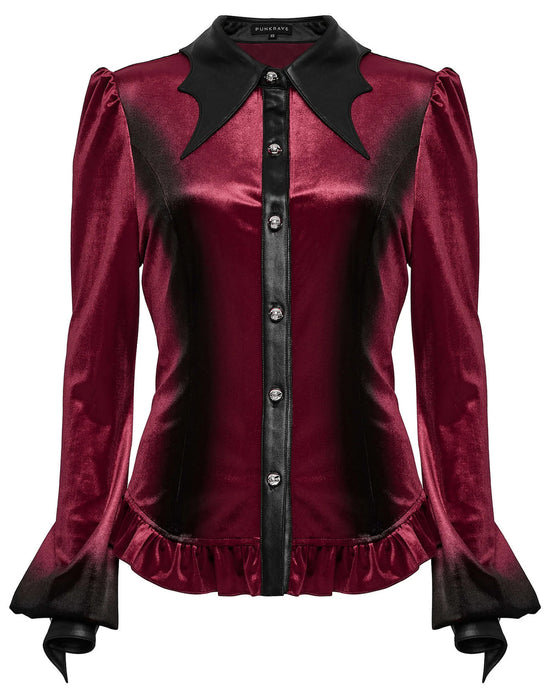 Punk Rave Shirt Fawn Gradient Printed Red UK 8-22 - QHA UK